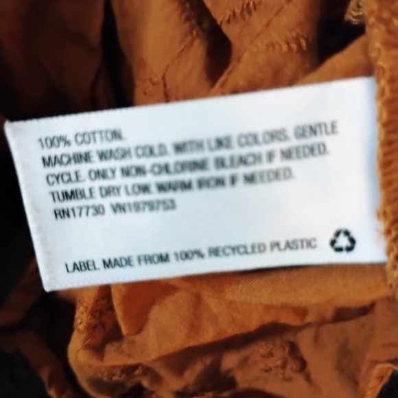 Universal Thread Rust Ruffle Collar Button-Down Blouse - Picture 5 of 6